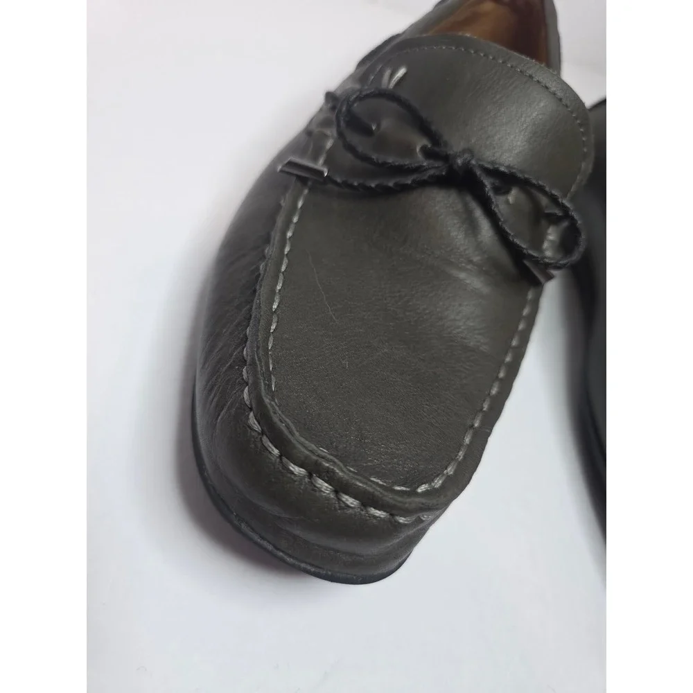 Vionic Luca Mens Olive Green Leather Driving Loafers Size 7 Orthotic Slip On